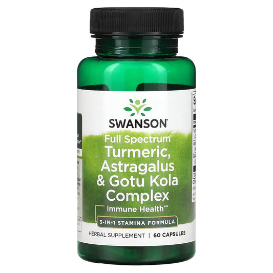 Swanson-Full Spectrum Turmeric-Astragalus & Gotu Kola Complex-60 Capsules