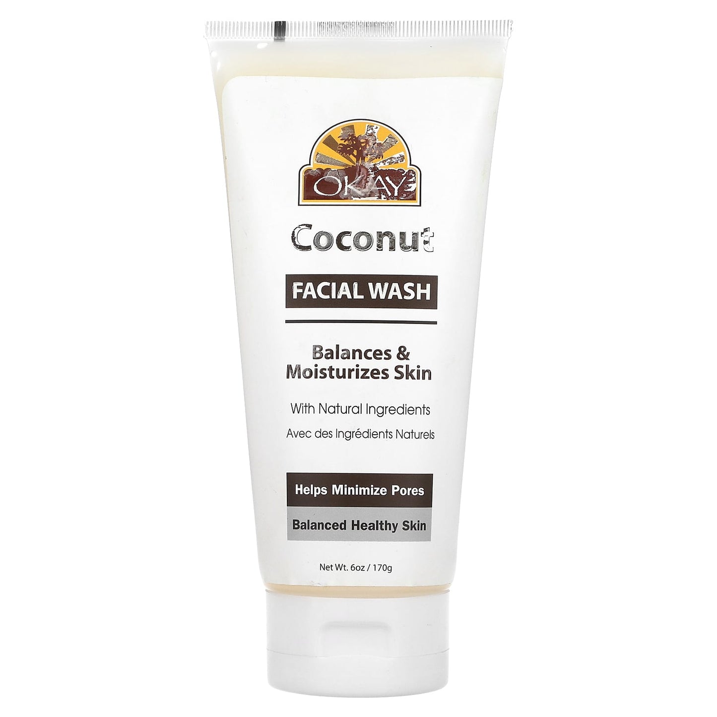 Okay Pure Naturals-Coconut Facial Wash-6 oz (170 g)