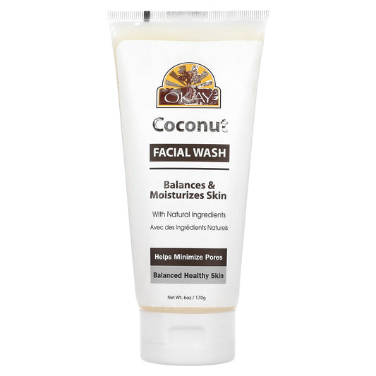 Okay Pure Naturals-Coconut Facial Wash-6 oz (170 g)