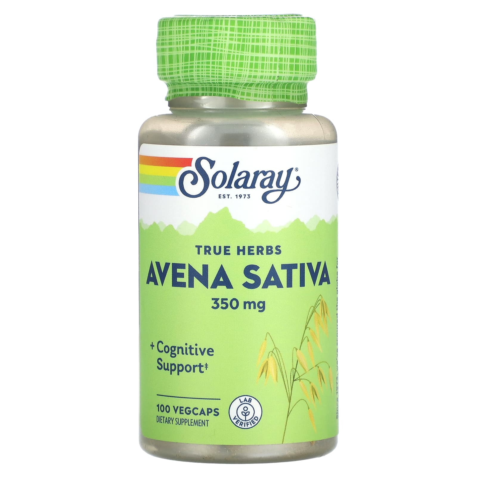 Solaray-True Herbs-Avena Sativa-350 mg-100 Vegcaps (350 mg per Capsule)