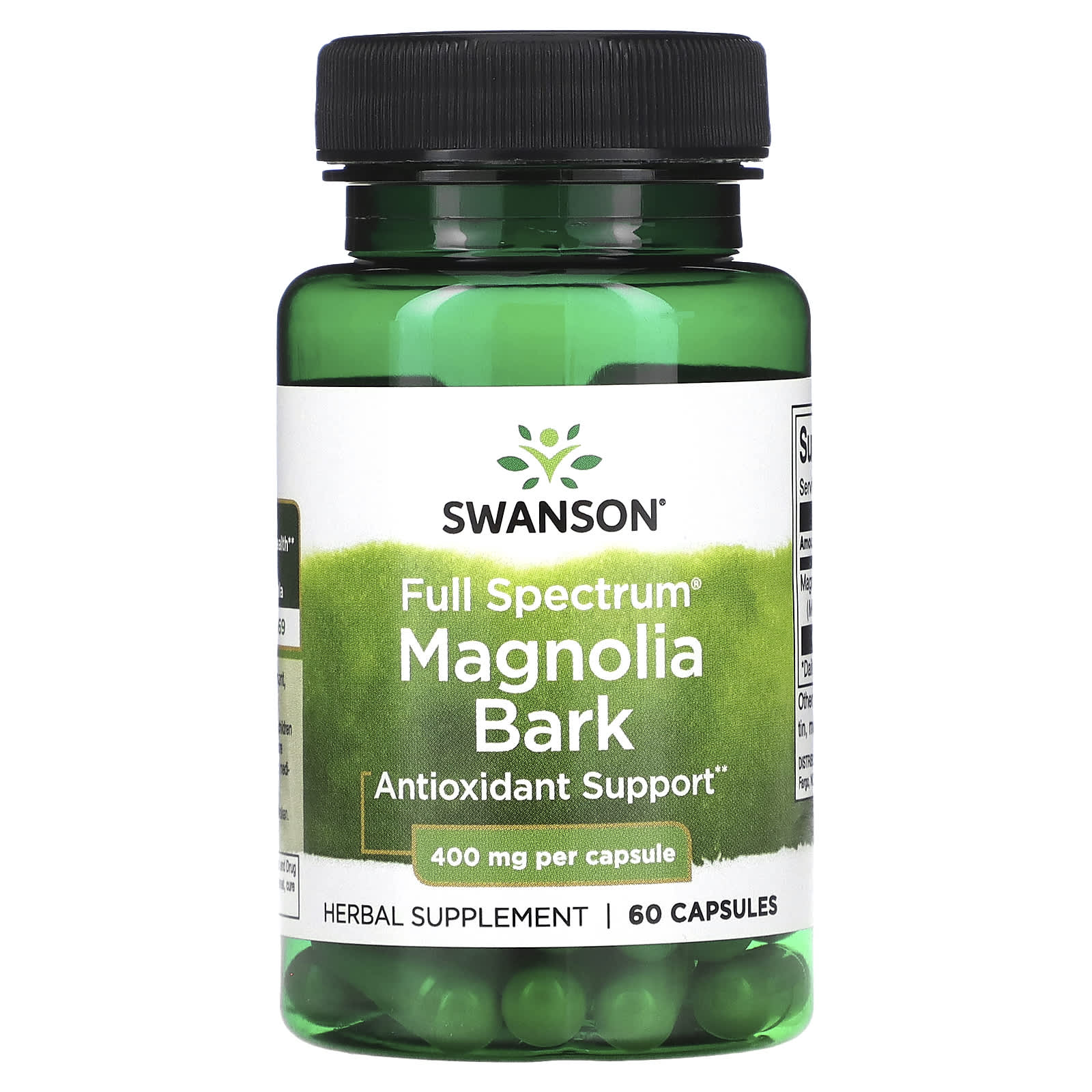 Swanson-Full Spectrum Magnolia Bark-400 mg-60 Capsules