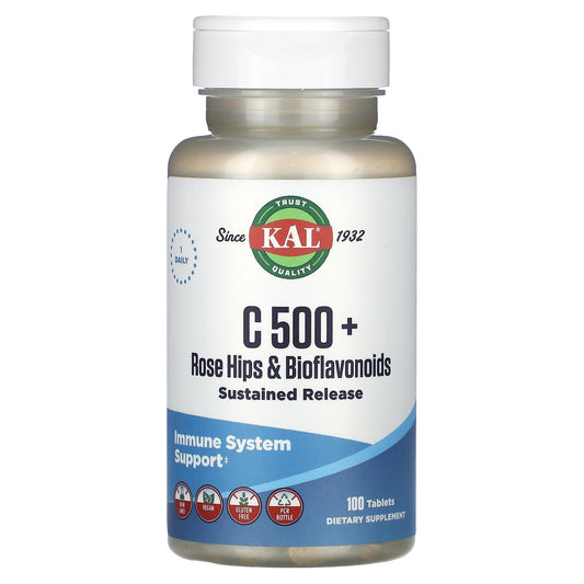 KAL-C 500 + Rose Hips & Bioflavonoids-100 Tablets