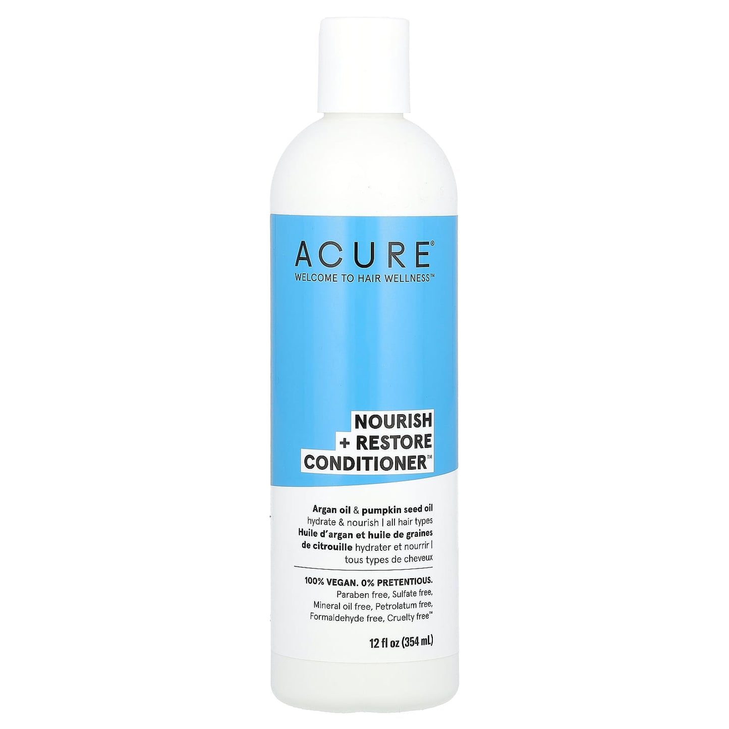 ACURE-Nourish + Restore Conditioner-All Hair Types-Argan Oil & Pumpkin Seed Oil-12 fl oz (354 ml)