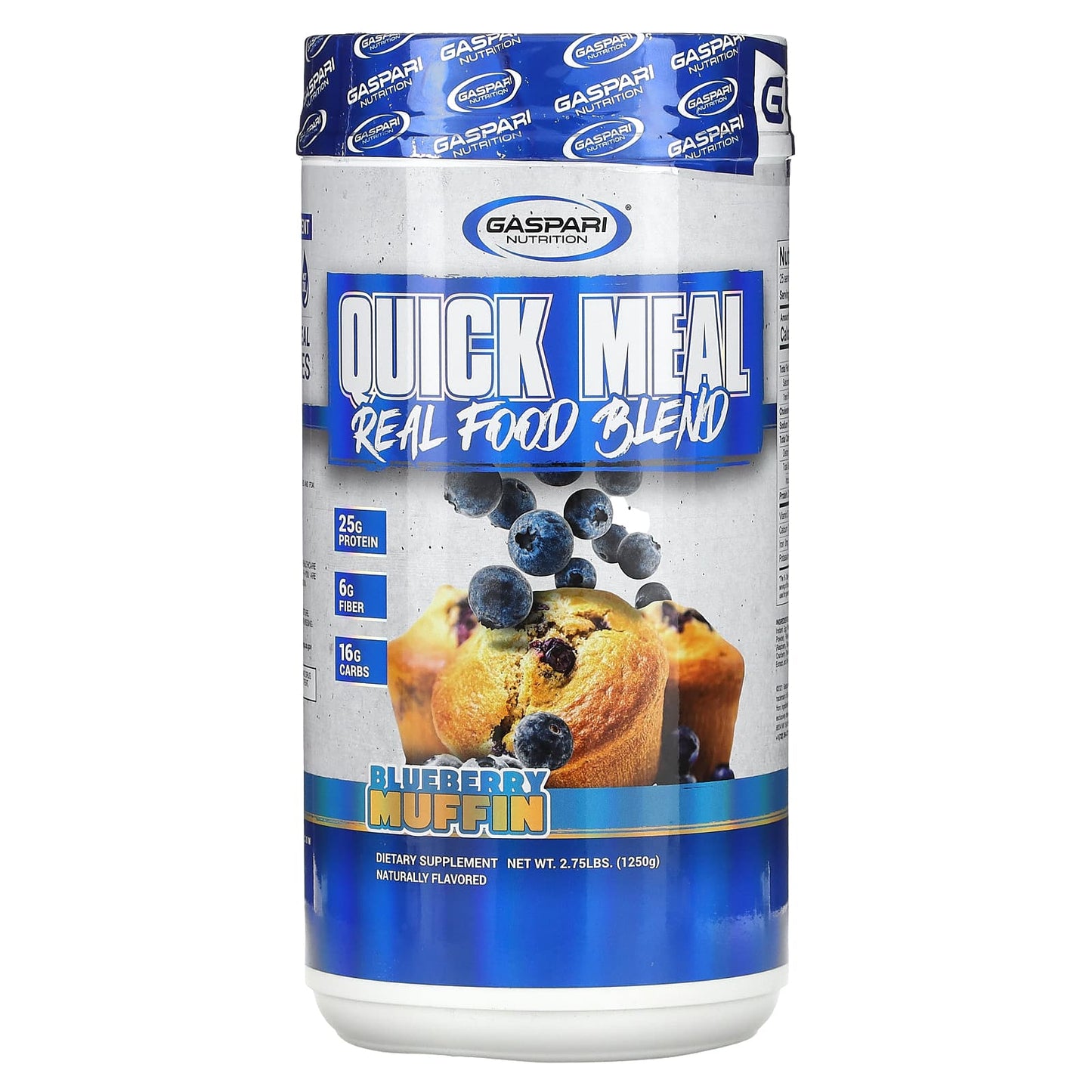 Gaspari Nutrition-Quick Meal-Real Food Blend-Blueberry Muffin-2.75 lbs (1,250 g)