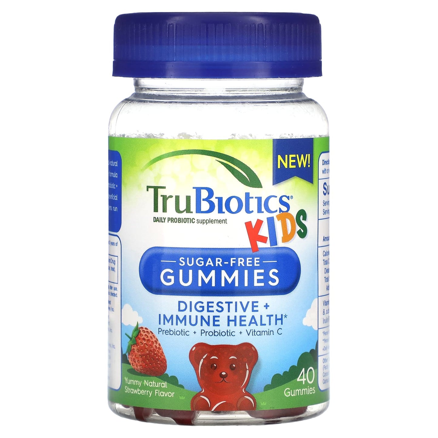 TruBiotics-Kids-Daily Probiotic Supplement-Yummy Natural Strawberry-40 Gummies