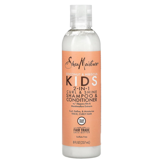 SheaMoisture-Kids 2-In-1 Curl & Shine Shampoo & Conditioner-Coconut & Hibiscus-8 fl oz (237 ml)