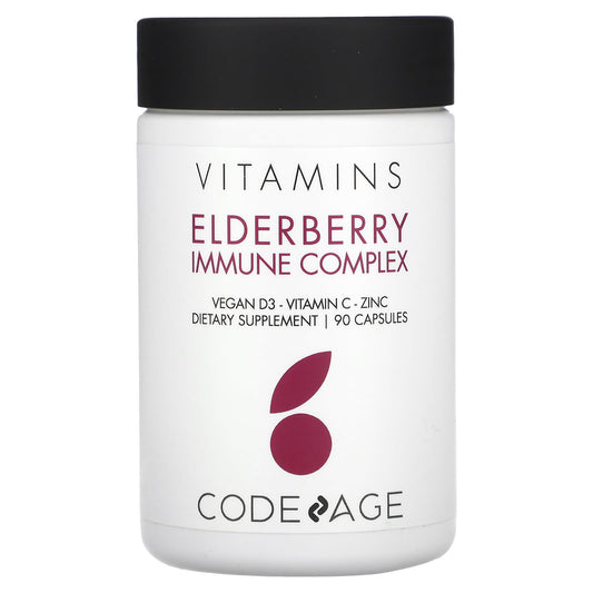 Codeage-Vitamins-Elderberry Immune Complex-Vegan D3-Vitamin C-Zinc-90 Capsules