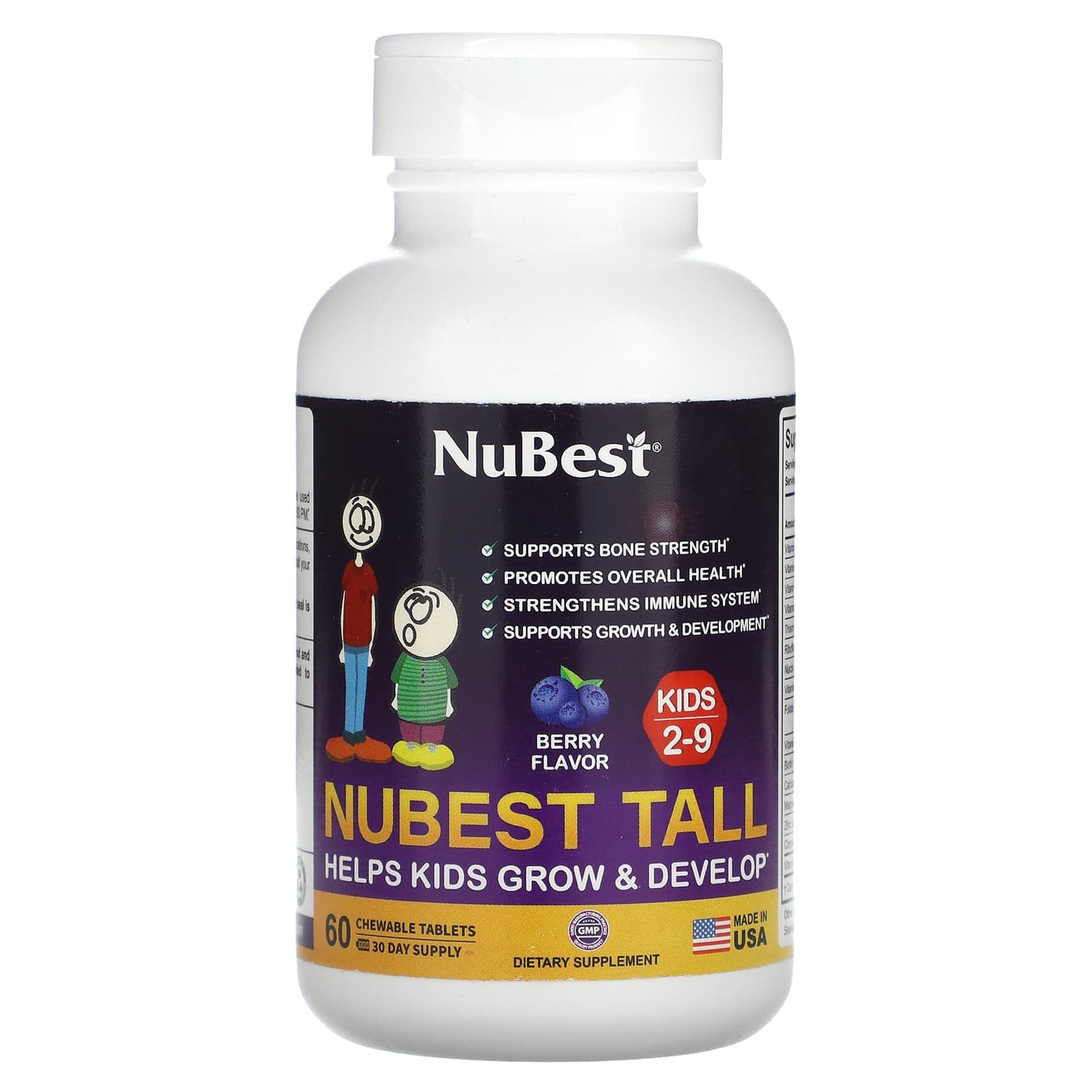 NuBest-Tall-Kids 2-9-Berry-60 Chewable Tablets