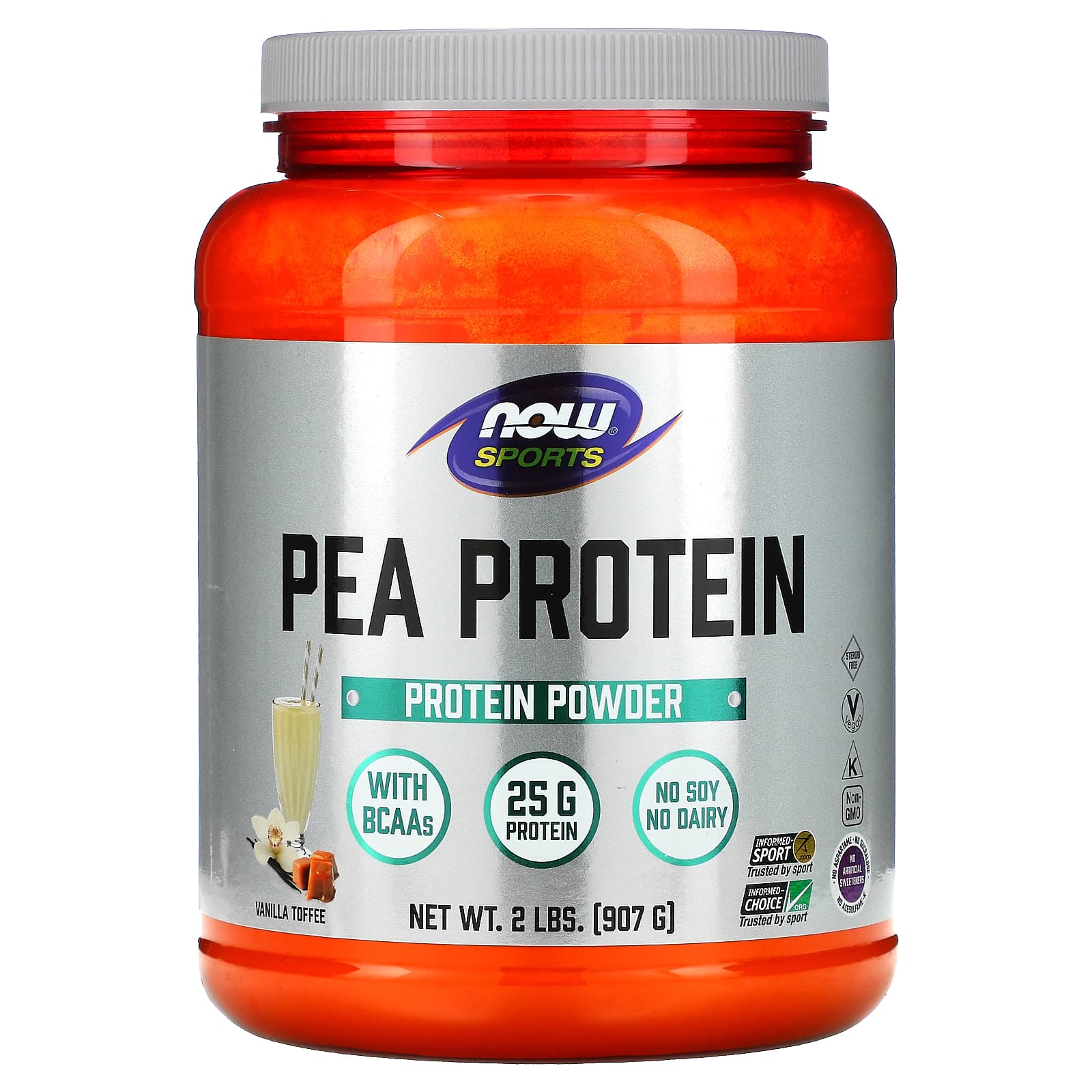 NOW Foods-Sports-Pea Protein-Vanilla Toffee-2 lbs (907 g)