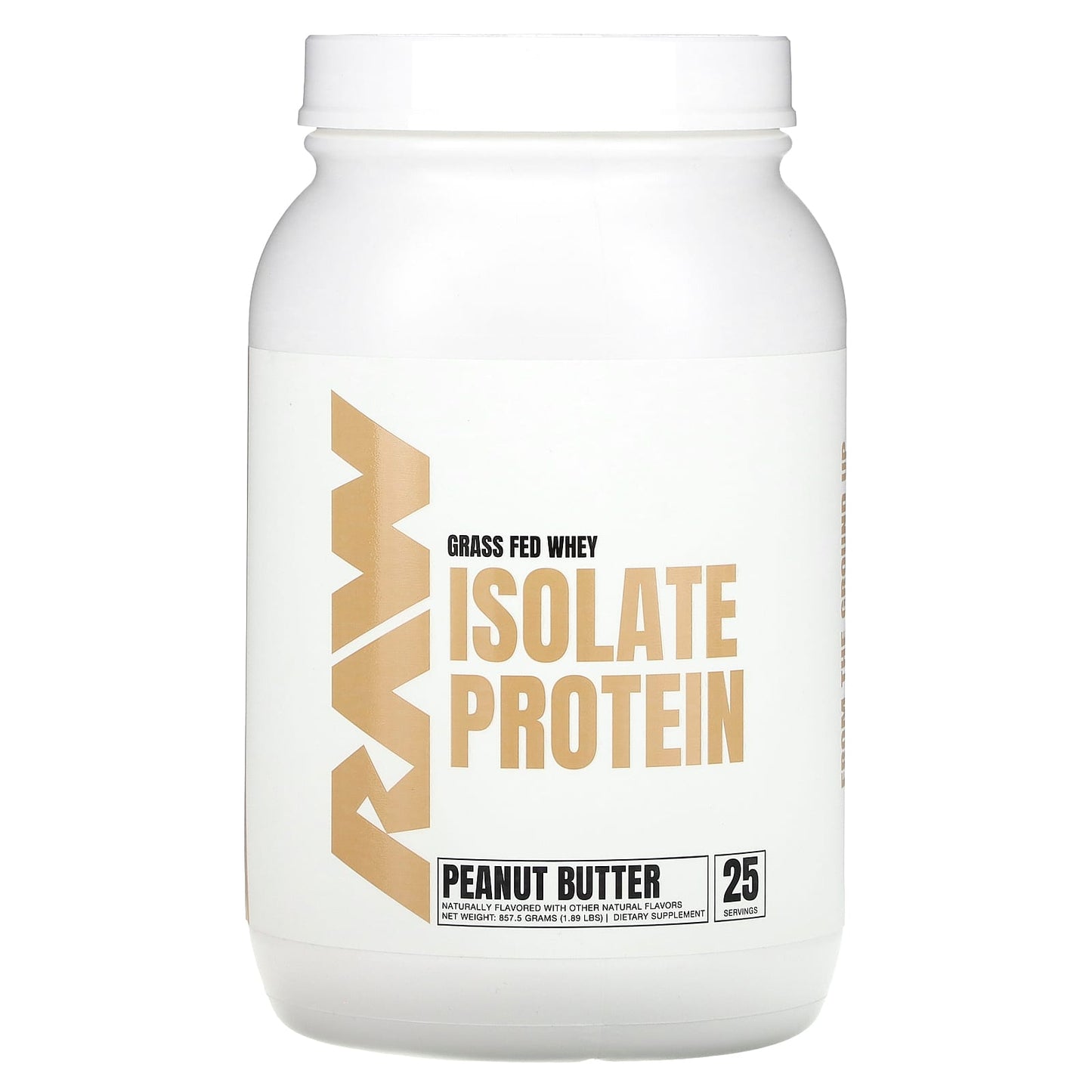 Raw Nutrition-Grass Fed Whey Isolate Protein-Peanut Butter-1.89 lb (857.5 g)