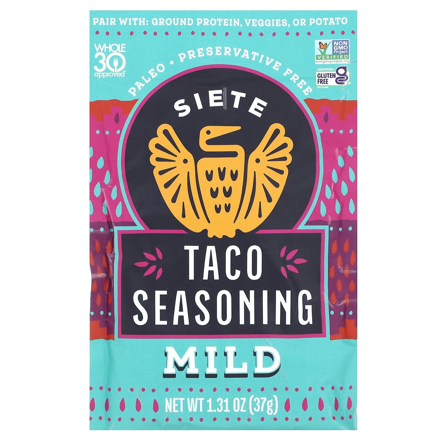 Siete-Taco Seasoning-Mild-1.31 oz (37 g)