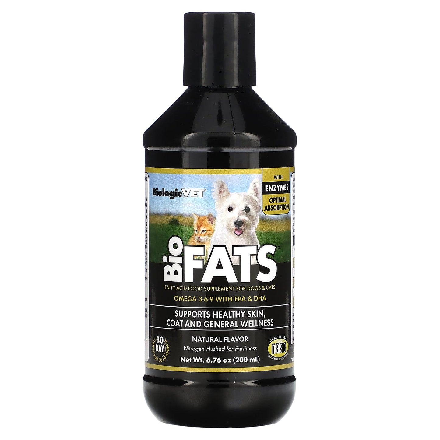 Flora-BiologicVet-BioFats-For Dogs & Cats-Natural-6.76 oz (200 ml)