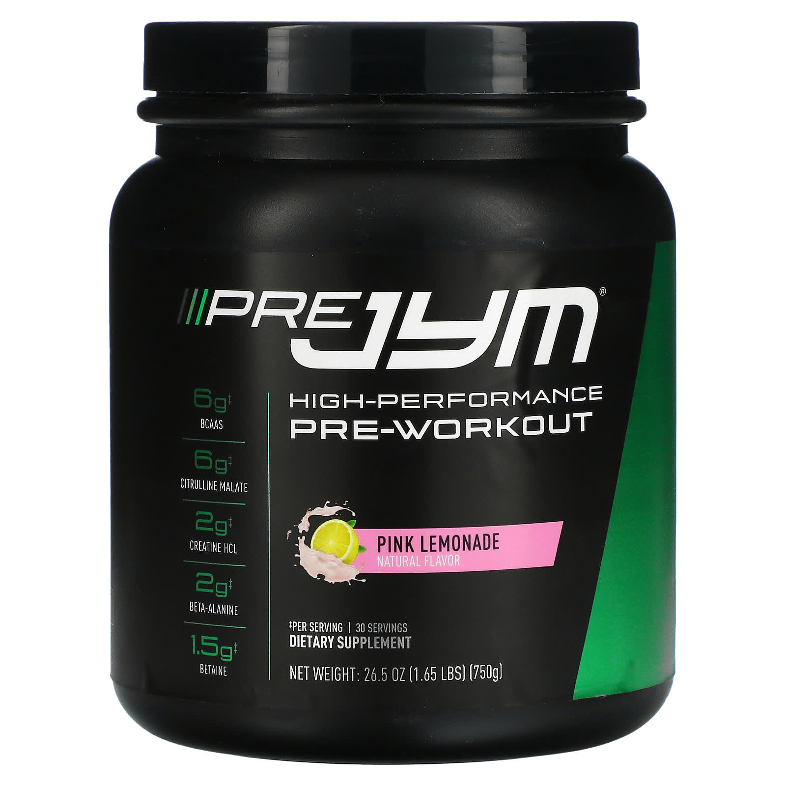 JYM Supplement Science-Pre JYM-High-Performance Pre-Workout-Pink Lemonade-1.65 lbs (750 g)