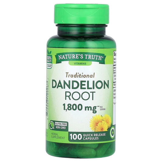 Nature's Truth-Vitamins-Dandelion Root-1,800 mg -100 Quick Release Capsules (900 mg per Capsule)