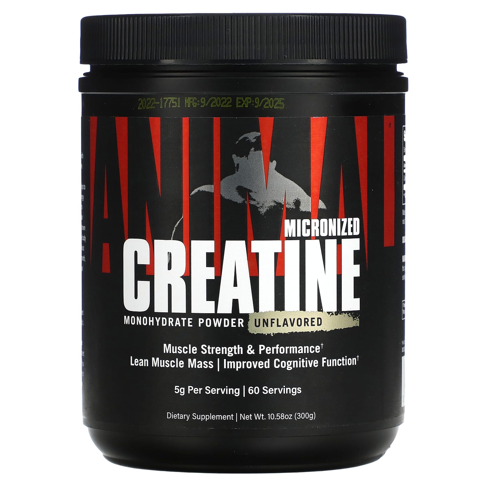 Animal-Micronized Creatine-Monohydrate Powder-Unflavored-10.58 oz (300 g)