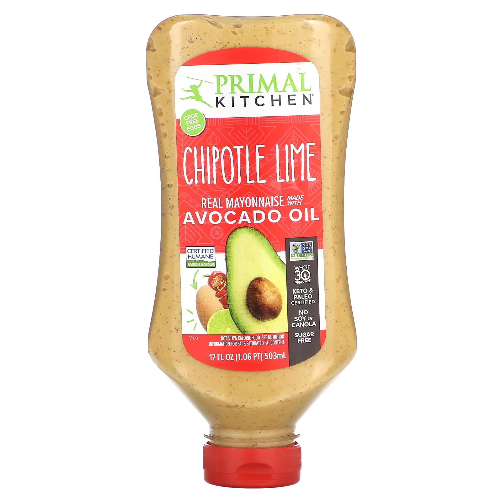 Primal Kitchen-Real Mayonnaise Made With Avocado Oil-Chipotle Lime-17 fl oz (503 ml)