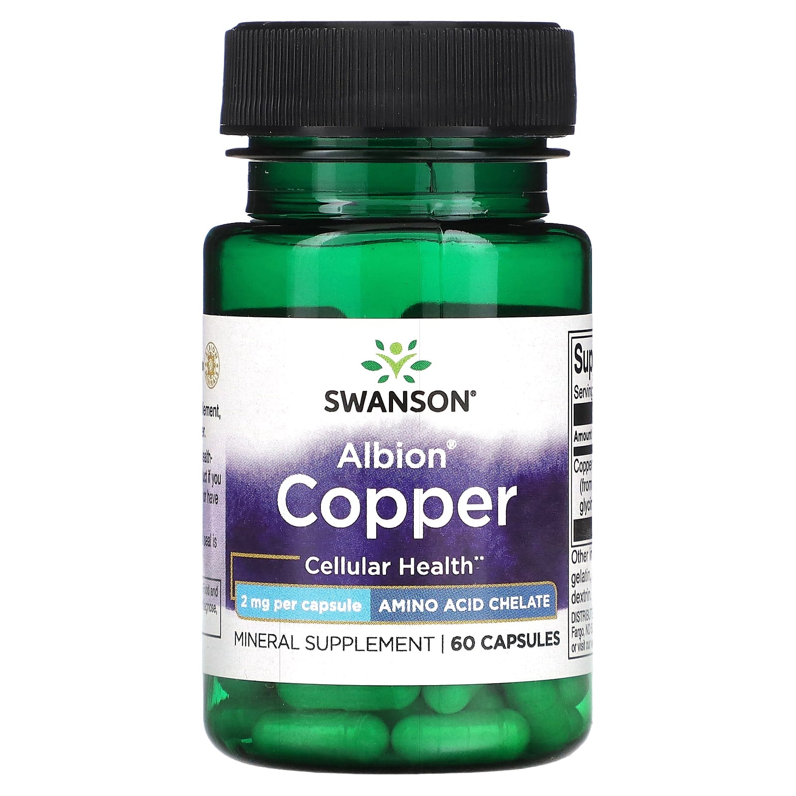 Swanson-Albion Copper-2 mg-60 Capsules