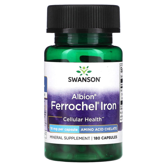 Swanson-Albion-Ferrochel Iron-18 mg-180 Capsules