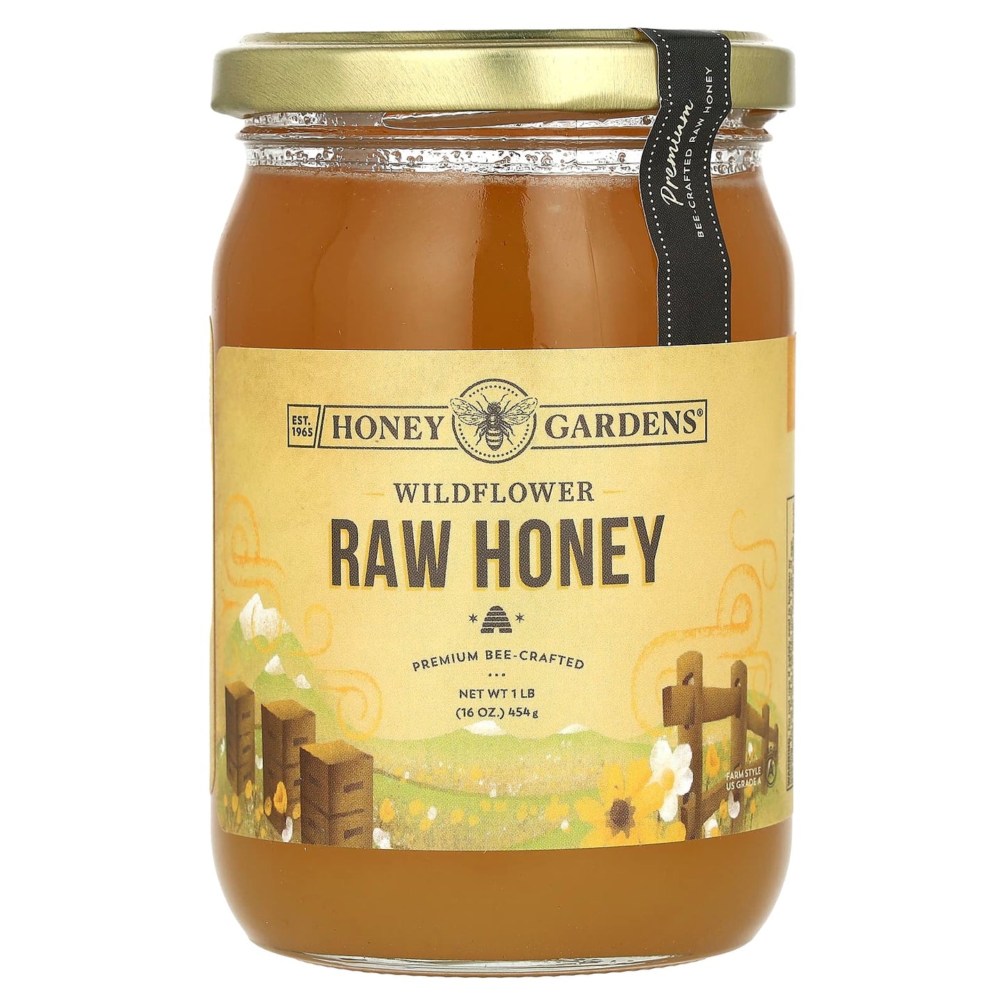 Honey Gardens-Raw Honey-Wildflower-16 oz (454 g)