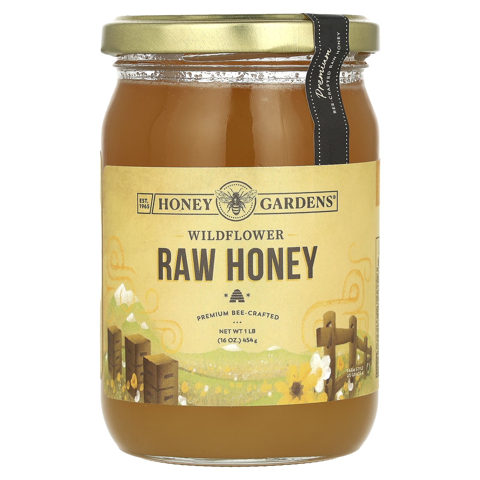 Honey Gardens-Raw Honey-Wildflower-16 oz (454 g)