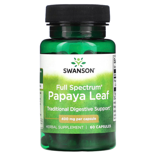 Swanson-Full Spectrum Papaya Leaf-400 mg-60 Capsules