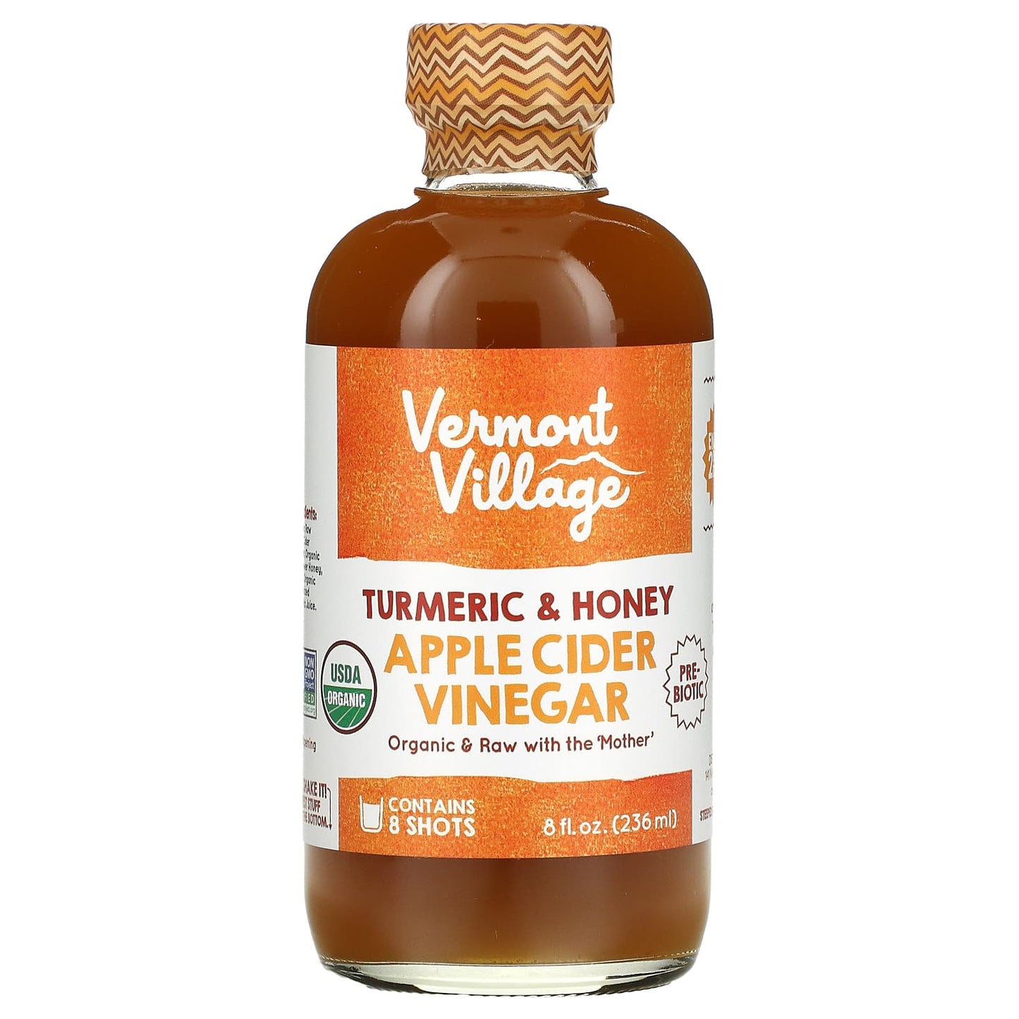 Vermont Village-Apple Cider Vinegar-Turmeric & Honey-8 fl oz (236 ml)