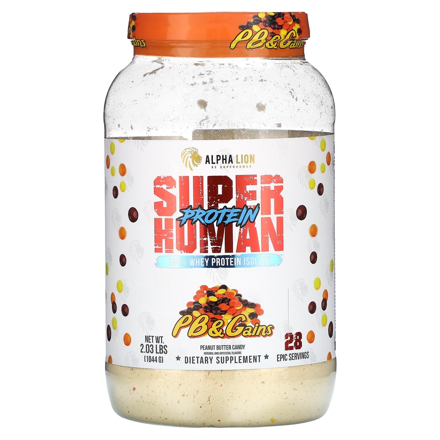 ALPHA LION-SuperHuman Protein-PB& Gains-Peanut Butter Candy-2.03 lbs (1,044 g)