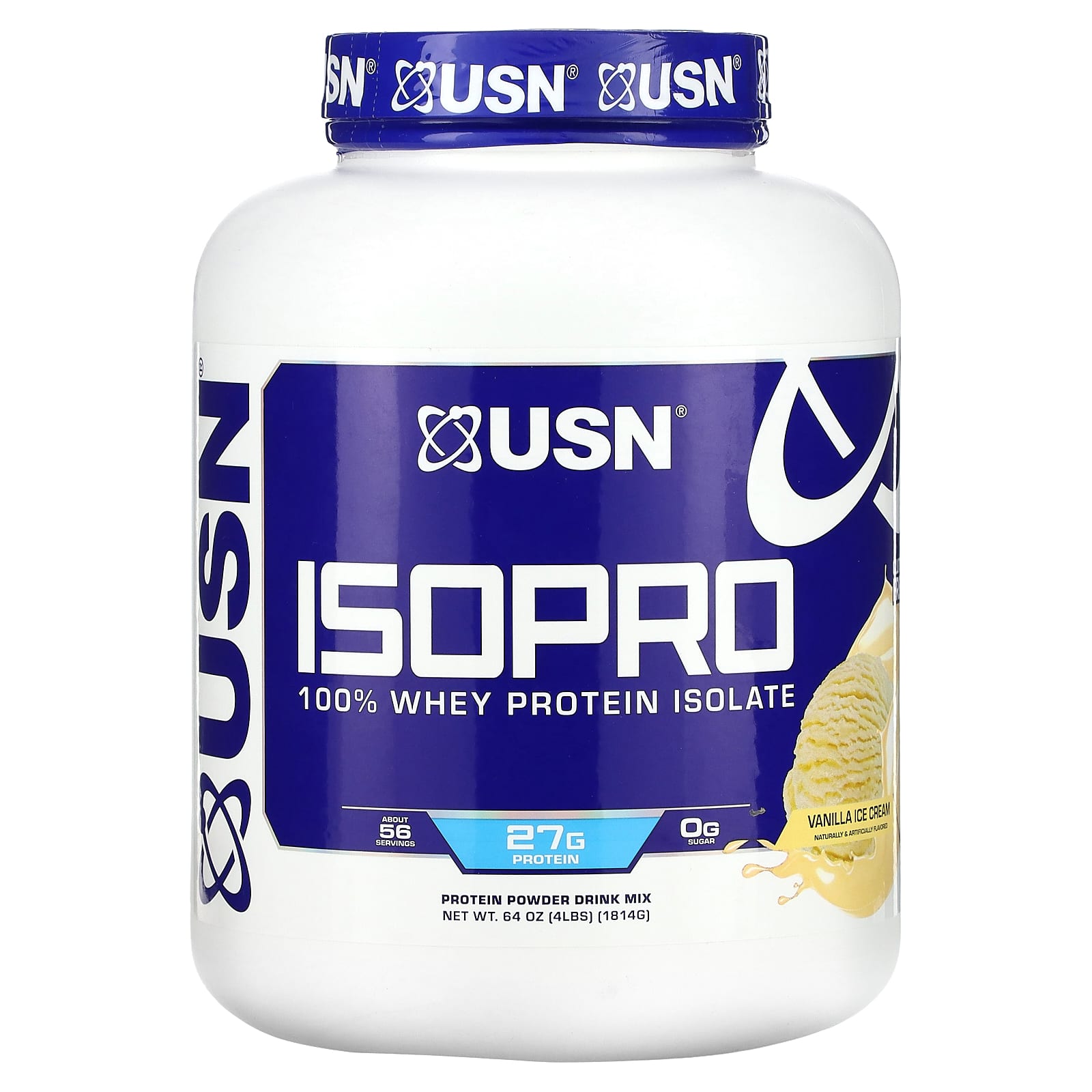 USN-IsoPro-100% Whey Protein Isolate-Vanilla Ice Cream-4 lbs (1,814 g)