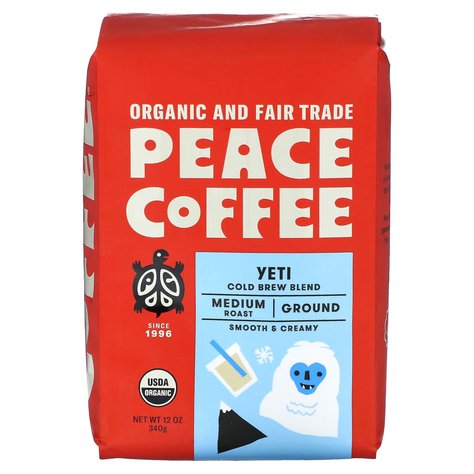 Peace Coffee-Organic Yeti-Cold Brew Blend-Ground-Medium Roast-12 oz (340 g)