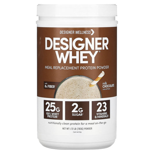 Designer Wellness-Designer Whey-Meal Replacement Protein Powder-Milk Chocolate-1.72 lb (783 g)