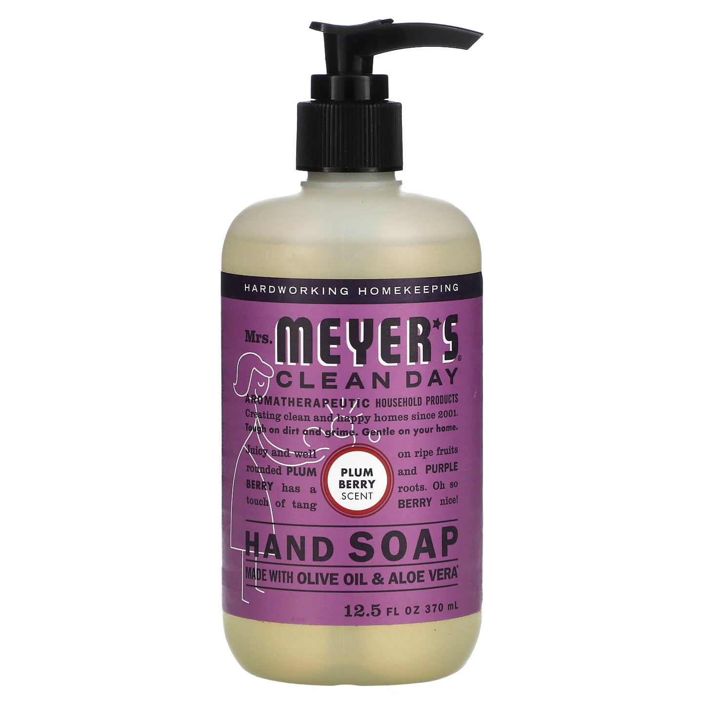 Mrs. Meyers Clean Day-Hand Soap-Plum Berry-12.5 fl oz (370 ml)