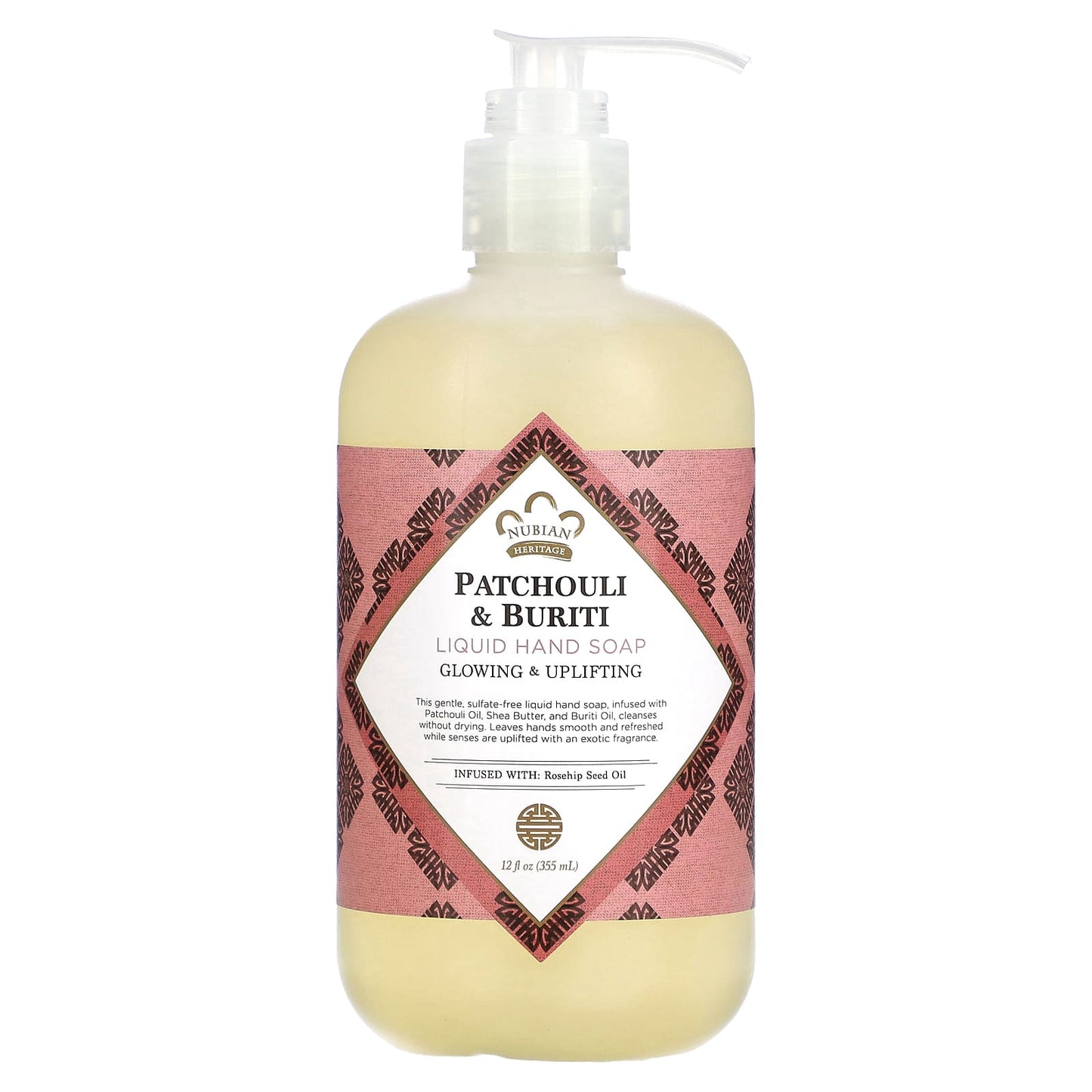 Nubian Heritage-Liquid Hand Soap-Patchouli & Buriti-12 fl oz (355 ml)