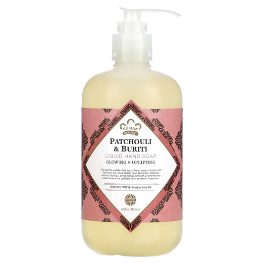 Nubian Heritage-Liquid Hand Soap-Patchouli & Buriti-12 fl oz (355 ml)