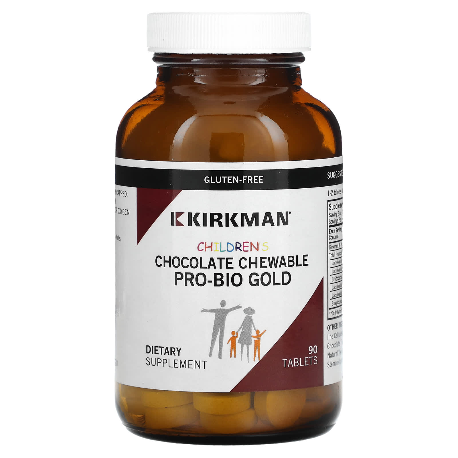 Kirkman Labs-Children's Chewable Pro-Bio Gold-Chocolate-90 Tablets