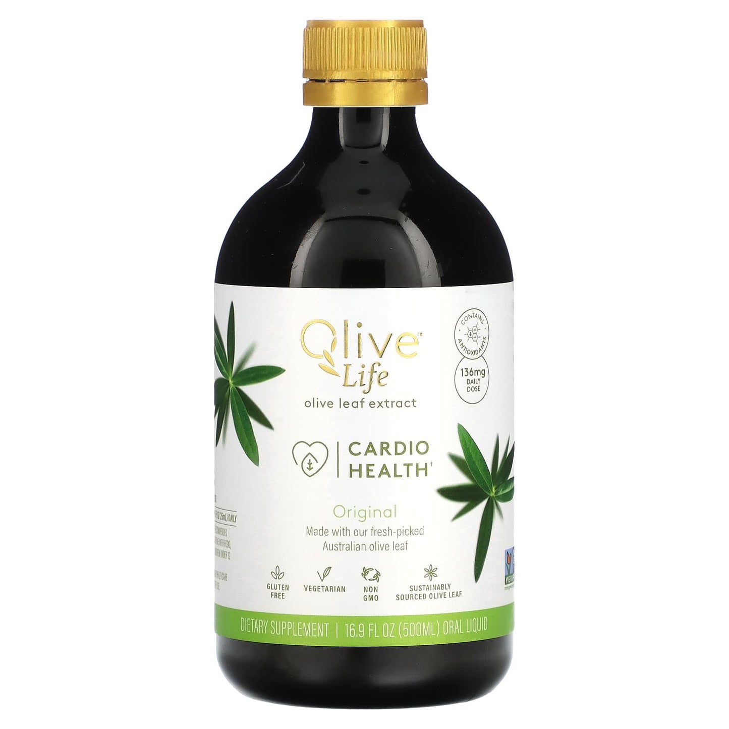 Comvita-Olive Life-Olive Leaf Extract-Cardio Health-Original-136 mg-16.9 fl oz (500 ml)