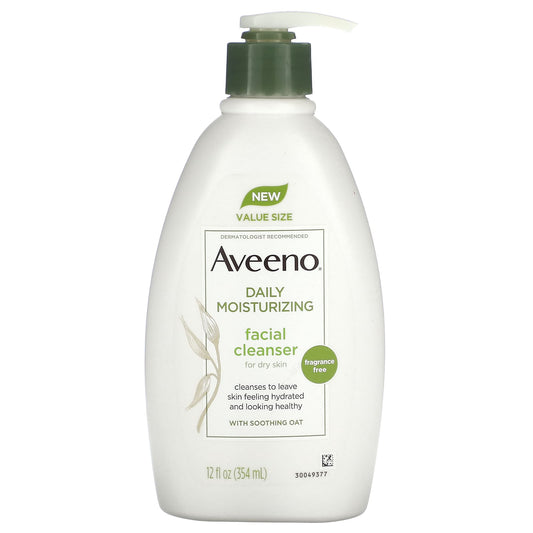 Aveeno-Daily Moisturizing-Facial Cleanser-Fragrance Free-12 fl oz (354 ml)