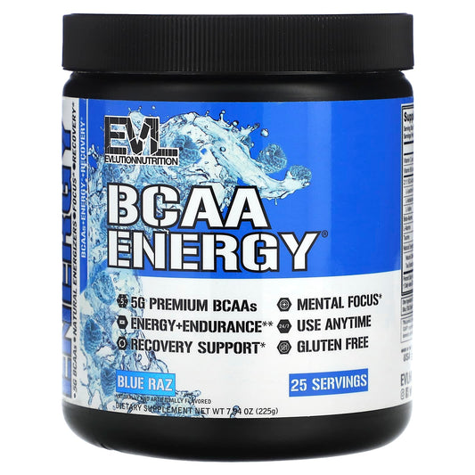 EVLution Nutrition-BCAA Energy-Blue Raz-7.94 oz (225 g)