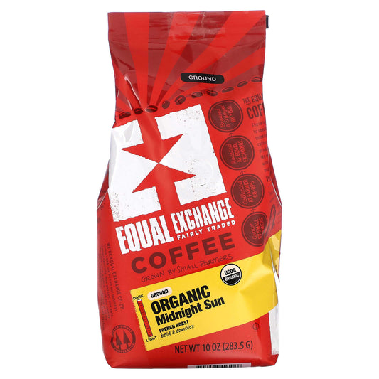 Equal Exchange-Organic Coffee-Midnight Sun-Ground-French Roast-10 oz (283.5 g)