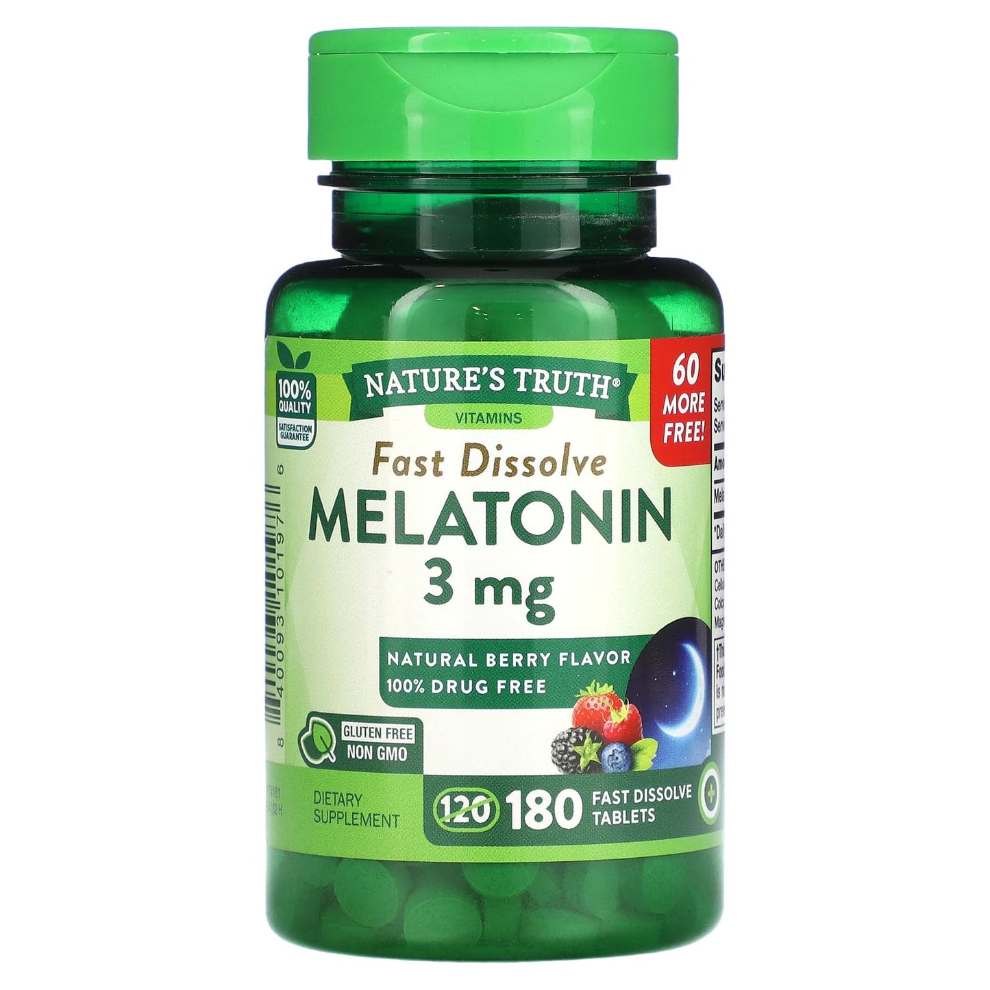 Nature's Truth-Melatonin-Natural Berry-3 mg-180 Fast Dissolve Tablets