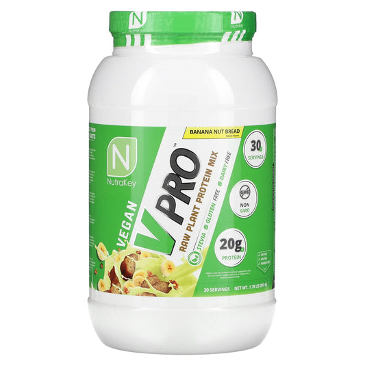 Nutrakey-V Pro-Raw Plant Protein Mix-Banana Nut Bread-1.78 lb (810 g)