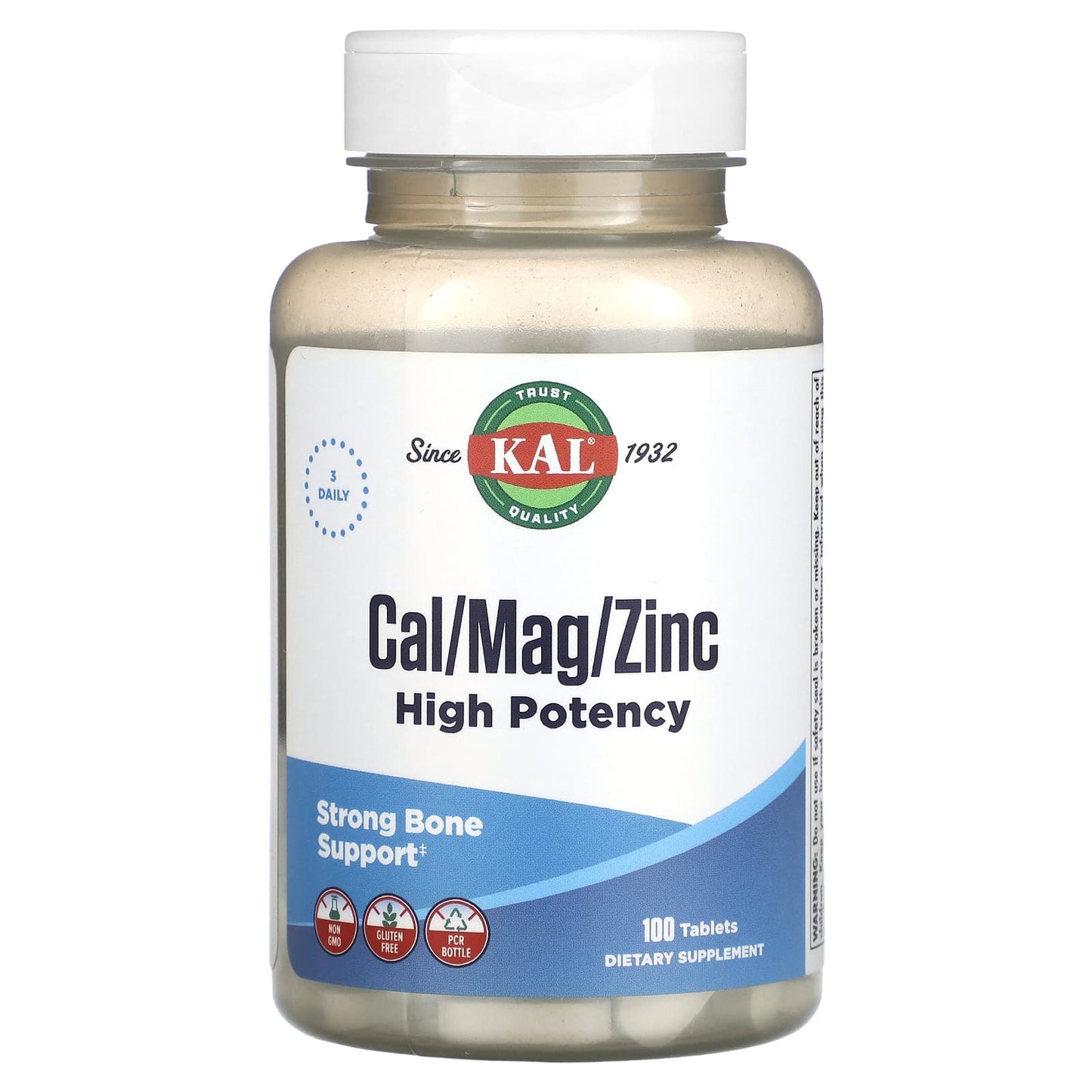 KAL-Cal/Mag/Zinc-High Potency -100 Tablets