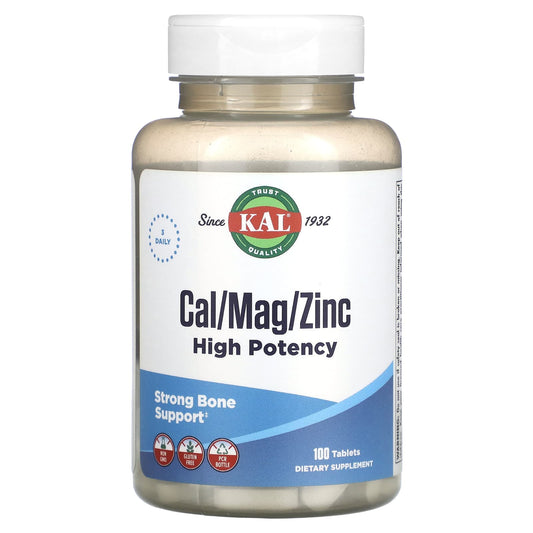 KAL-Cal/Mag/Zinc-High Potency -100 Tablets