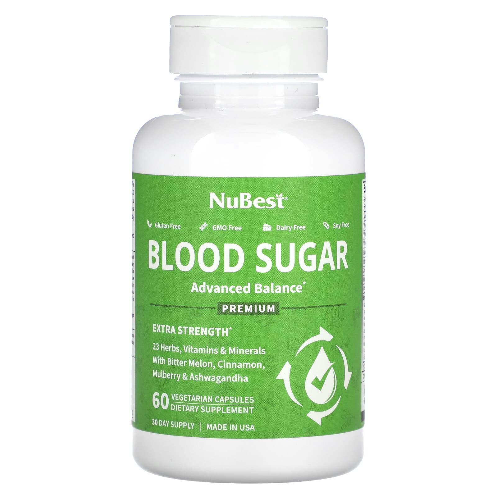 NuBest-Blood Sugar-Extra Strength-60 Vegetarian Capsules