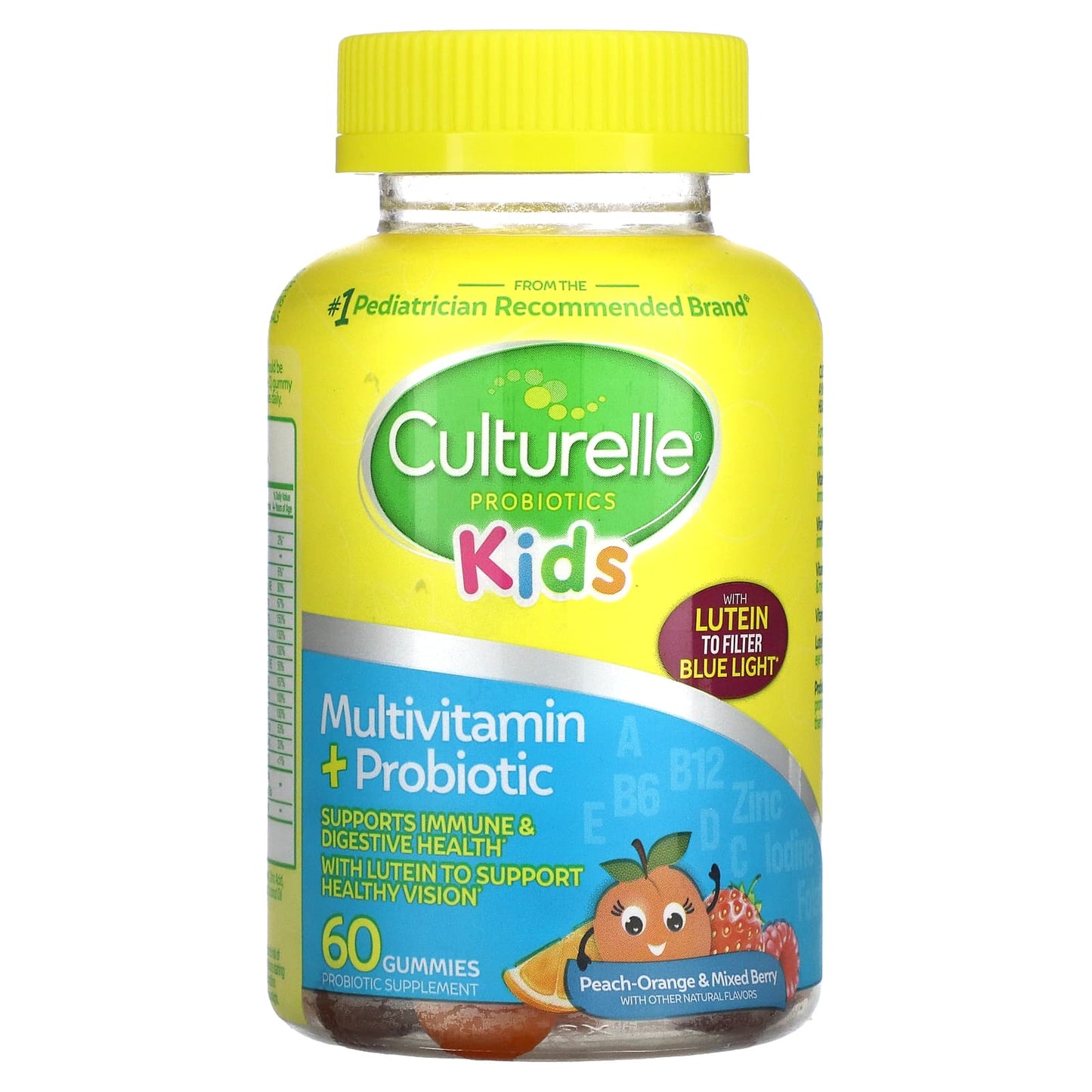 Culturelle-Kids Probiotics-Multivitamin + Probiotic-Peach-Orange & Mixed Berry-60 Gummies