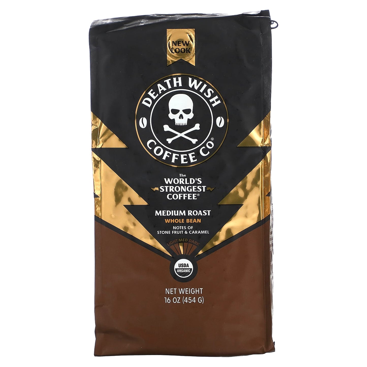 Death Wish Coffee-The World's Strongest Coffee-Whole Bean-Medium Roast-16 oz  (454 g)