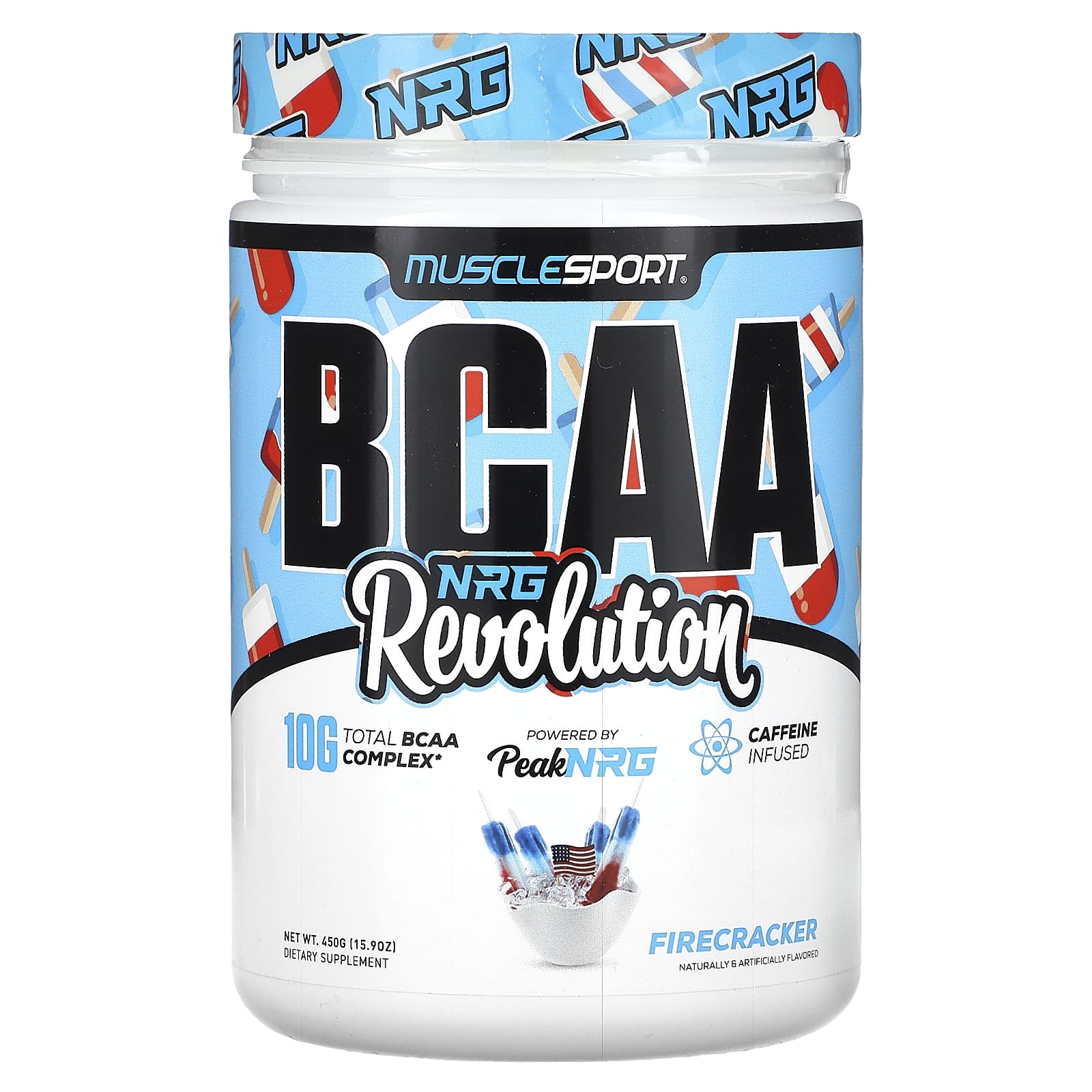 MuscleSport-BCAA-NRG Revolution-Firecracker-15.9 oz (450 g)