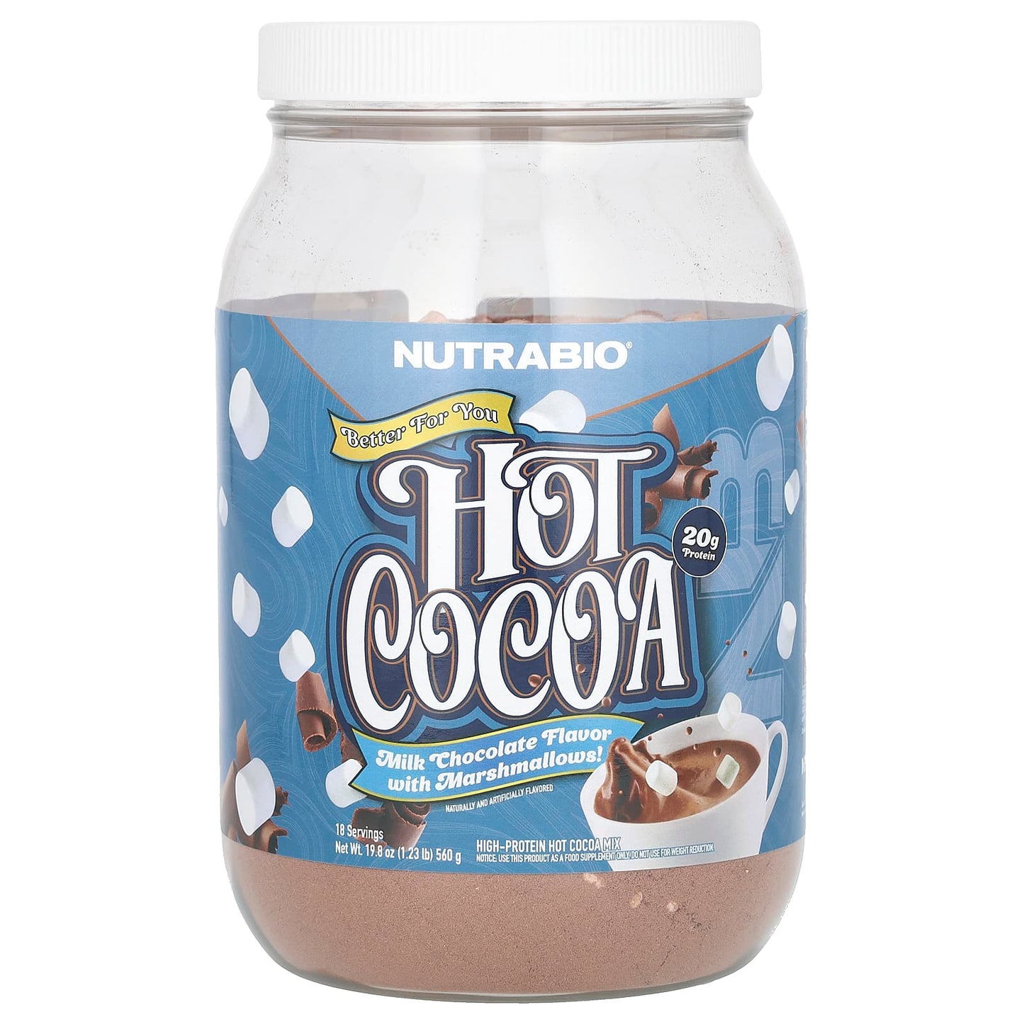 NutraBio-Hot Cocoa-1.23 lb (560 g)