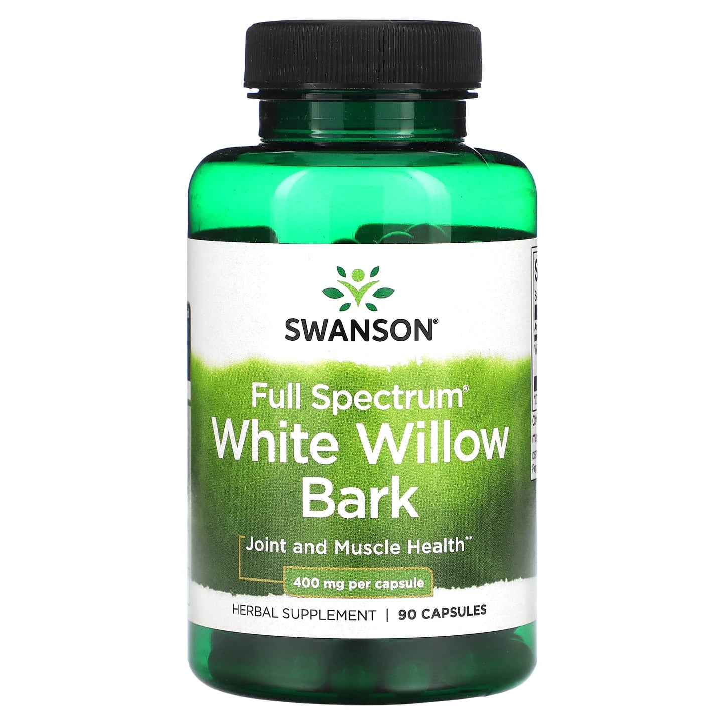 Swanson-Full Spectrum White Willow Bark-400 mg-90 Capsules