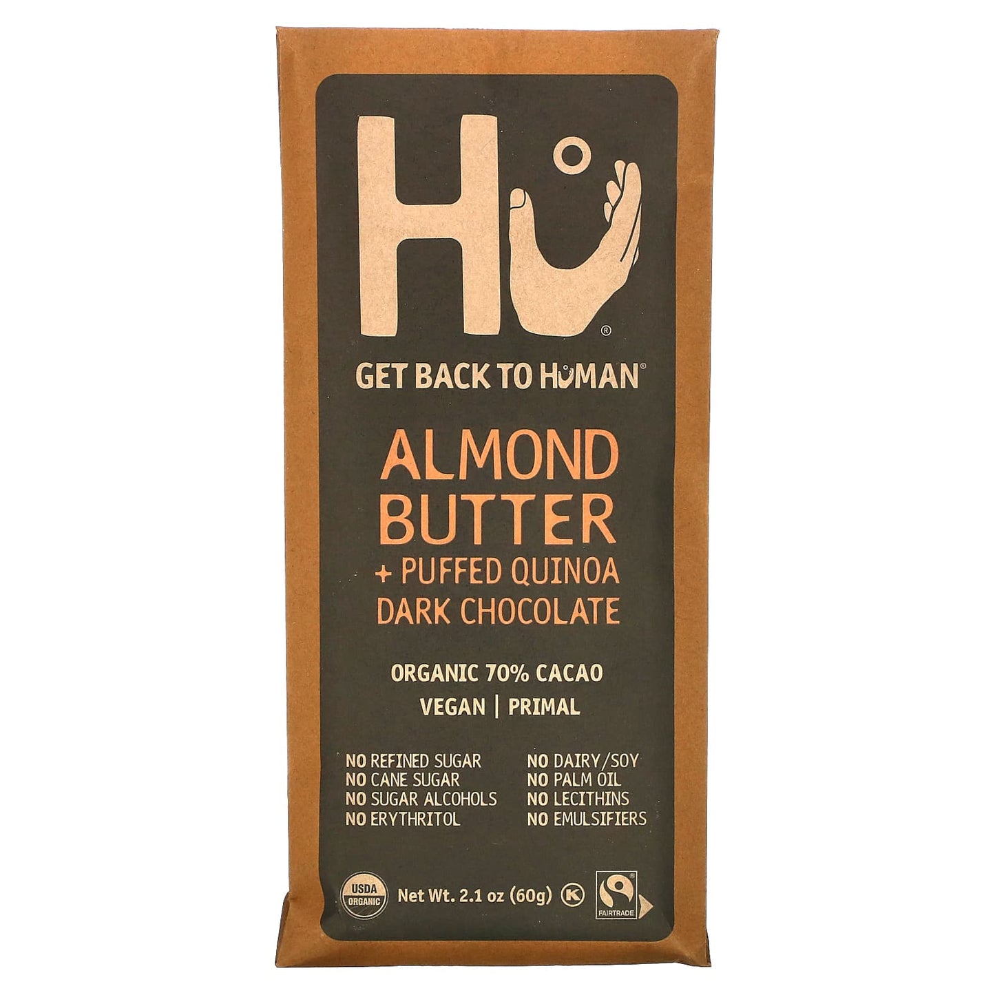 Hu-Almond Butter + Puffed Quinoa Dark Chocolate-2.1 oz (60 g)