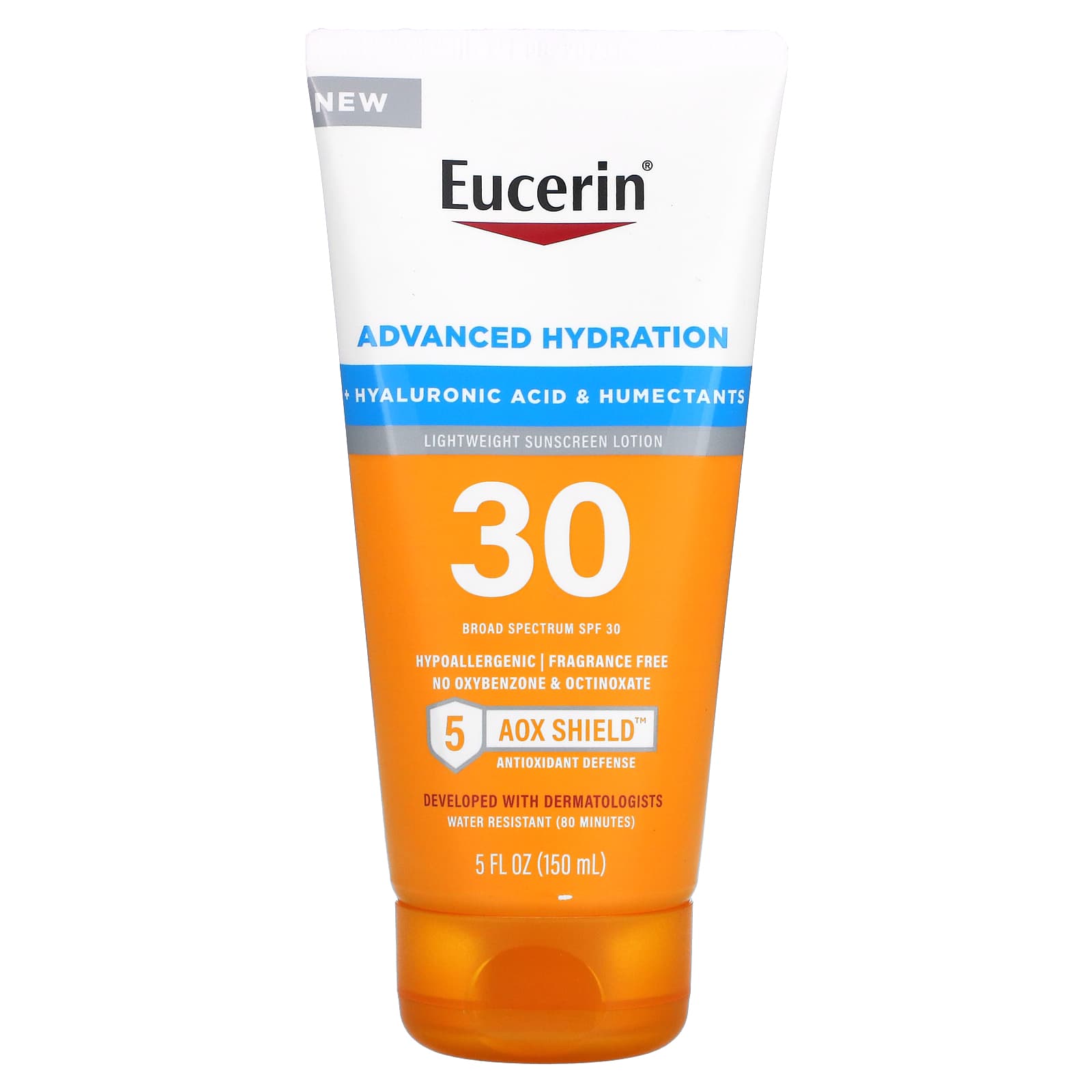 Eucerin-Advanced Hydration-Lightweight Sunscreen Lotion-SPF 30-Fragrance Free-5 fl oz (150 ml)